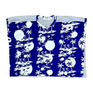 RARE COMME des GARÇONS Blue Hawaiian Hula Print Wide Fit T-Shirt Women’s